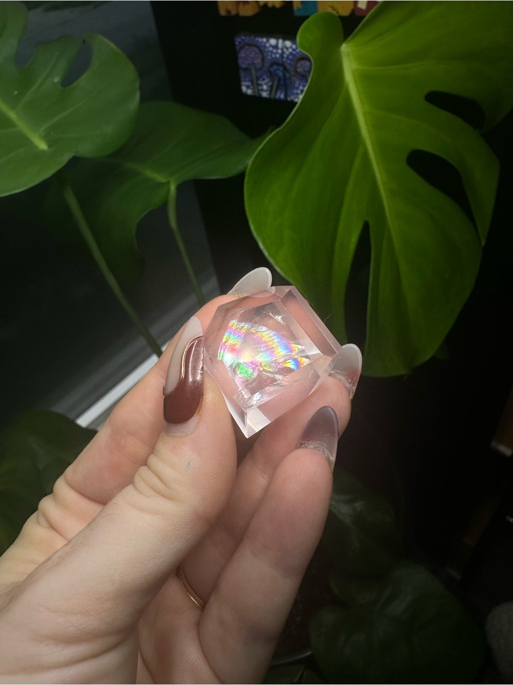 Rainbow Rose Quartz Prism